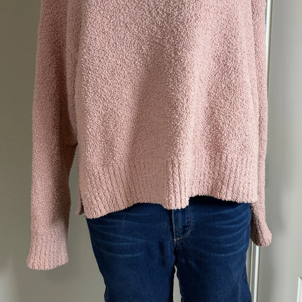 UGG Ylonda Turtleneck Sweater Pink Relaxed Cozy Plush Pullover Lounge Sz M - Picture 4 of 15